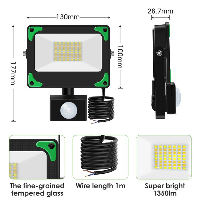 Motion Sensor Outdoor Security Light LED Floodlights with Remote Control IP65