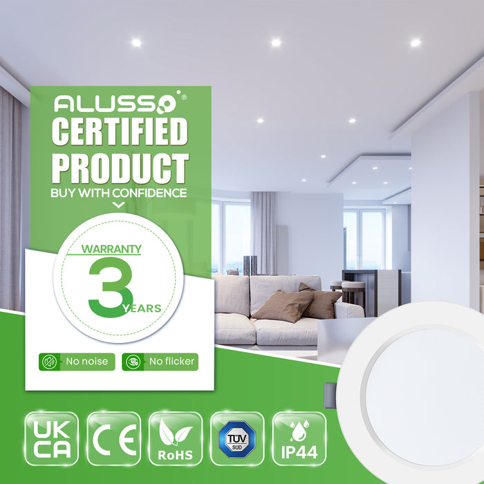 4W Ø75-90mm LED Recessed Ceiling Lights 3000K-6500K-4000K Changeable Utral Slim, IP44, 6 Pack