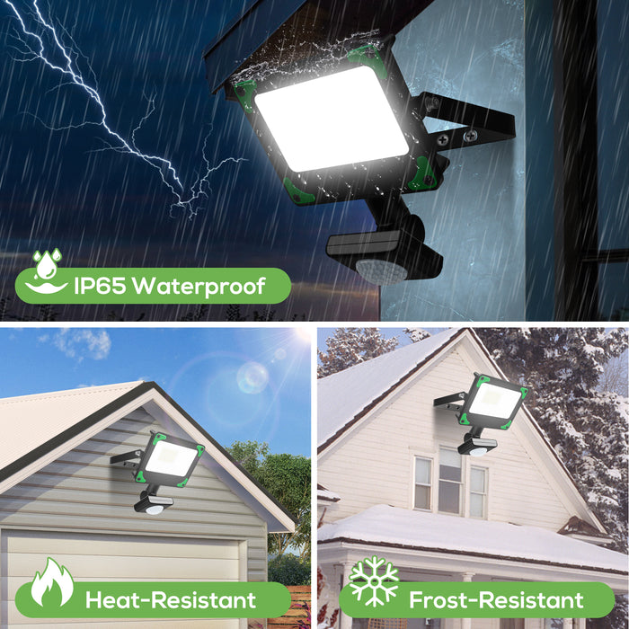 Motion Sensor Outdoor Security Light LED Floodlights with Remote Control IP65